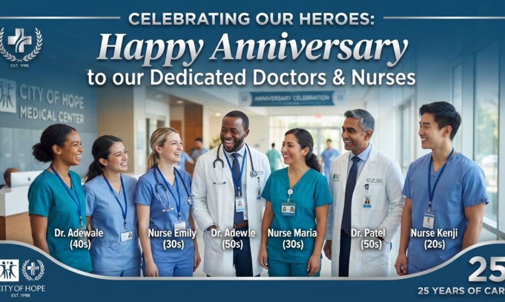 hospital anniversery wishes for doctors and nurses