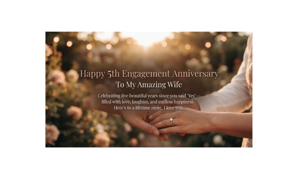 5th engagement anniverssary wishes to wife