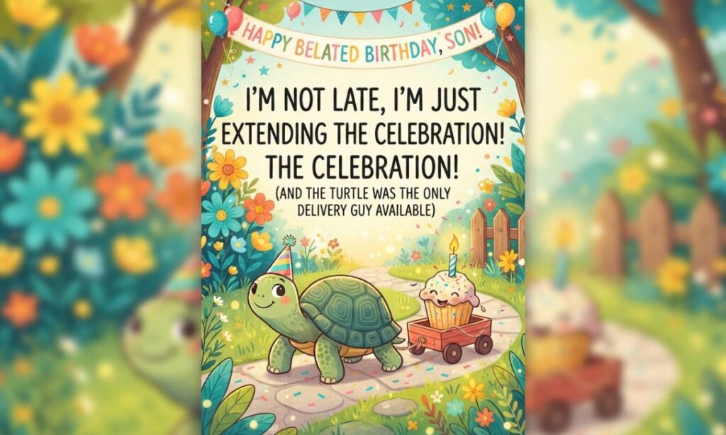 Funny Belated Birthday Wishes for Sons