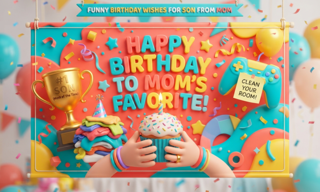 Funny Birthday Wishes for Son from Mom