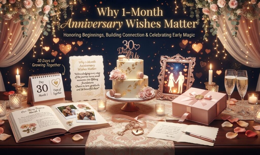150+ 1 Month Anniversary Wishes Sweet, Romantic & Heartfelt Messages (2026)