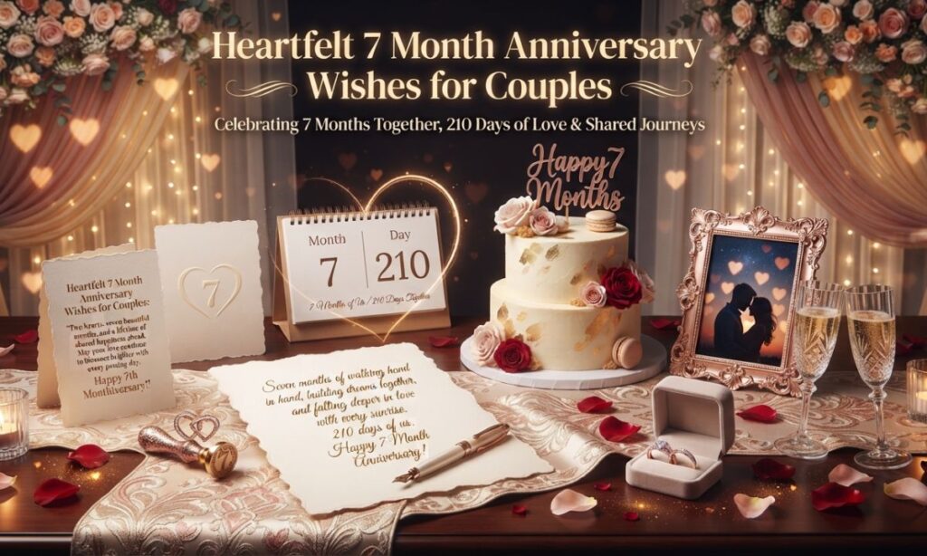 150+ Heartfelt 7 Month Anniversary Wishes, Sweet Messages & Quotes (2026)