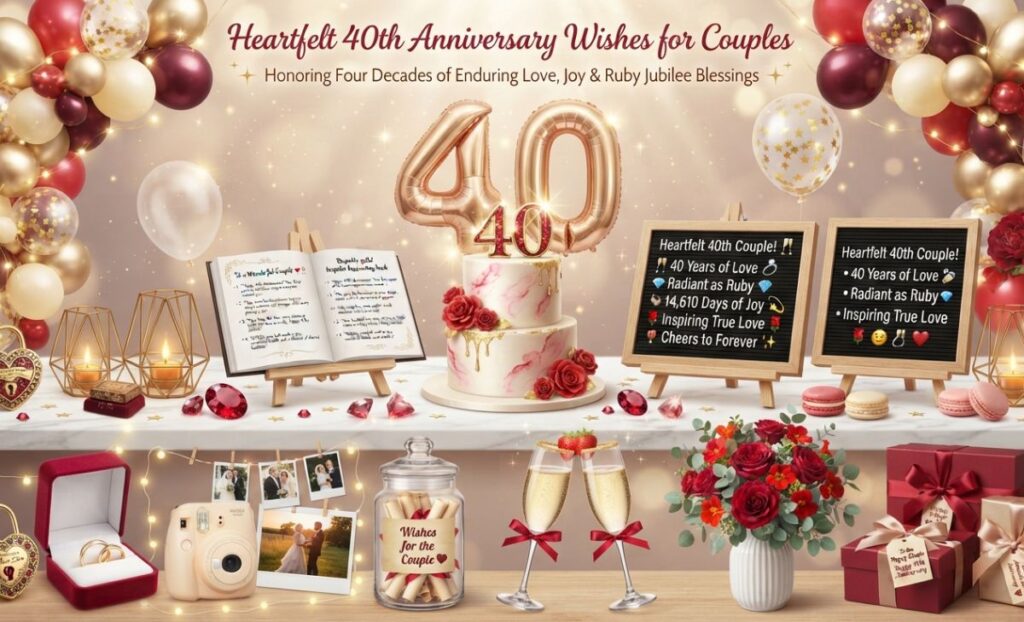 150+ Heartfelt 40th Anniversary Wishes, Romantic Messages & Sweet Quotes (2026)