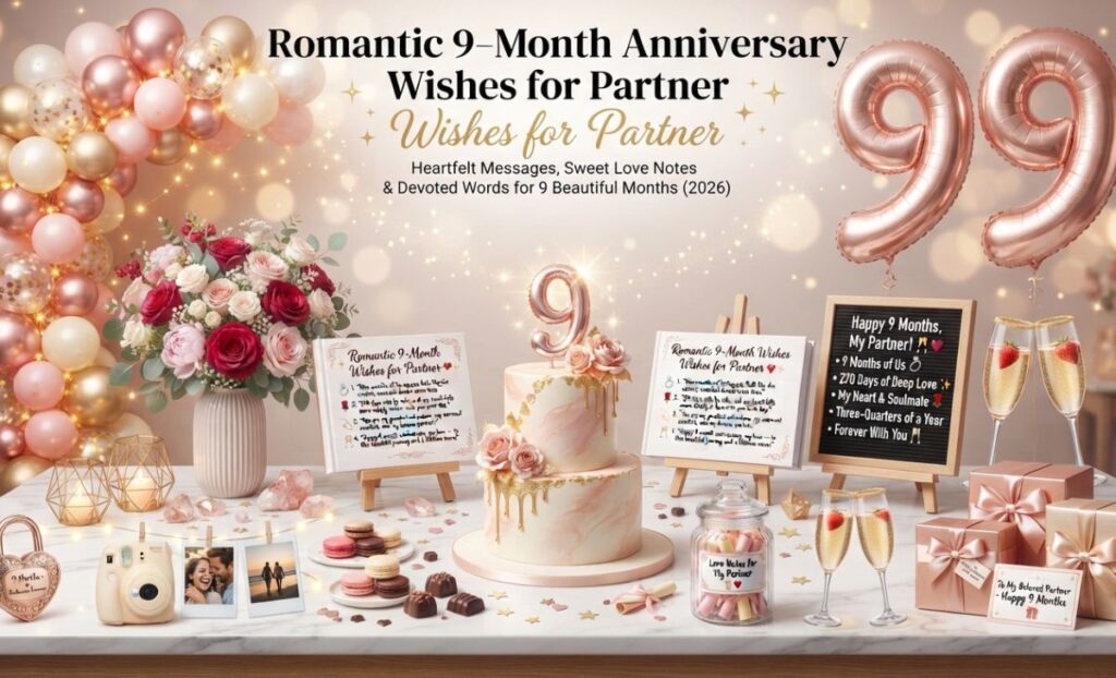 150+ Heartfelt 9 Month Anniversary Wishes, Romantic Messages & Sweet Quotes (2026)